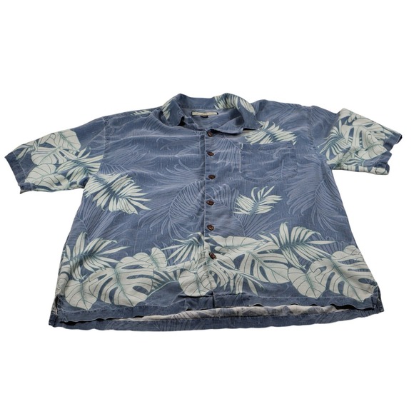 Tommy Bahama Other - Tommy Bahama Shirt Mens XL Blue Silk Button Up Floral Relaxed Hawaiian